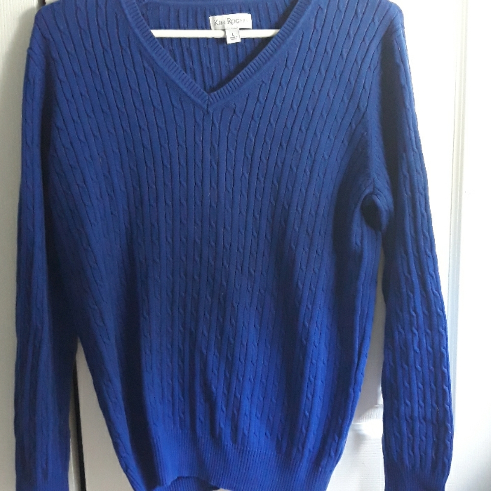 Blue v-neck sweater